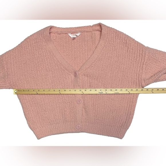 No Boundaries Juniors' Teddy Cardigan Pink Dusty Rose Textured Sweater XXL (19) - Picture 13 of 16